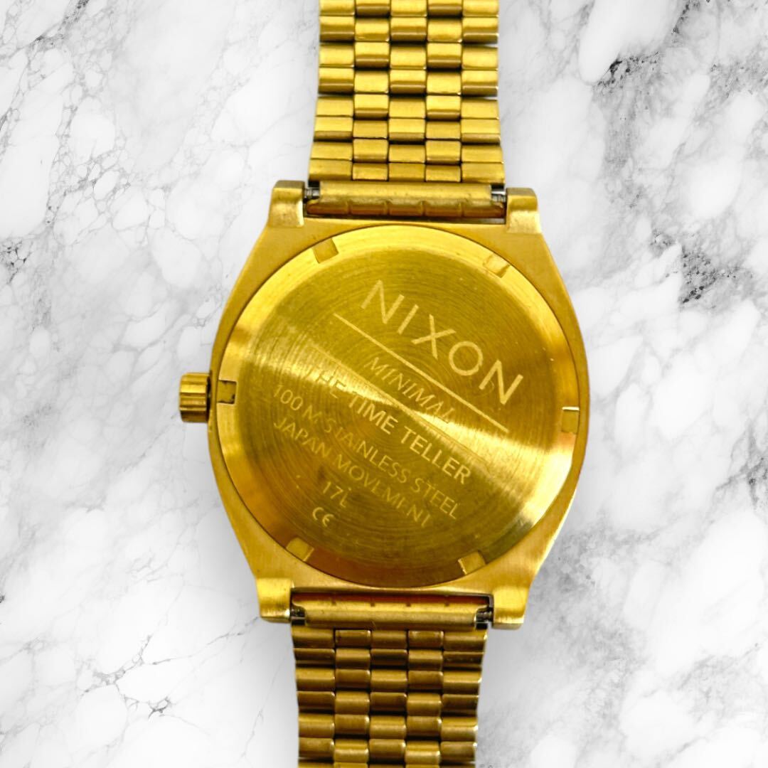 NIXON ニクソン クォーツ腕時計 アナログ ゴールド ステンレス MINIMAL 電池切れ メンズ腕時計の画像5