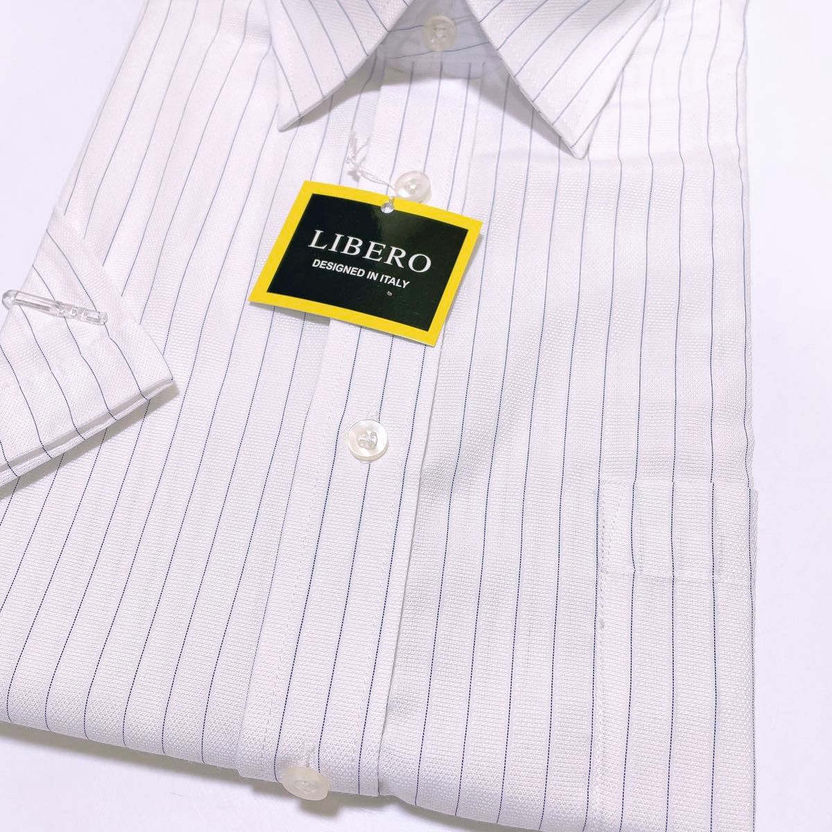 LIBERO 綿高率　形態安定　ワイドカラー　半袖ワイシャツ　M-39