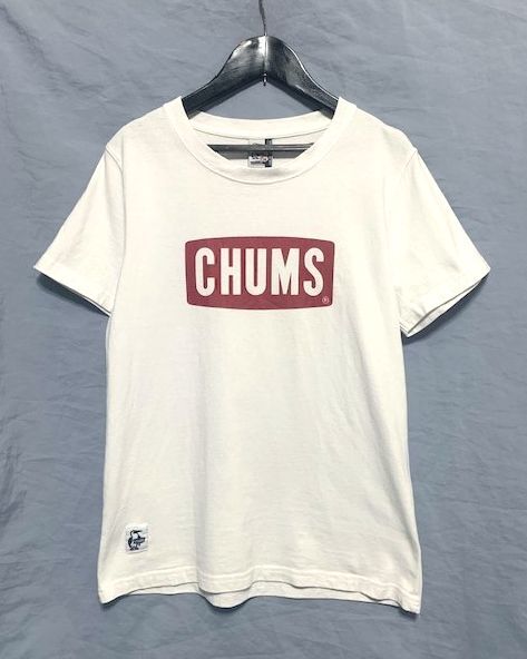 ●美品　CHUMS チャムス　ボックスロゴプリント クルーネックTシャツ ホワイト レディースM_画像1