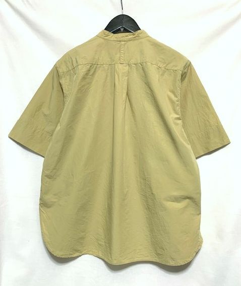 ●22SS 美品 MARGARET HOWELL マーガレットハウエル タイプライターコットン スタンドカラーシャツ 日本製 ライトオリーブ 2の画像4