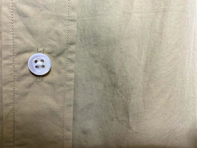 ●22SS 美品 MARGARET HOWELL マーガレットハウエル タイプライターコットン スタンドカラーシャツ 日本製 ライトオリーブ 2の画像3