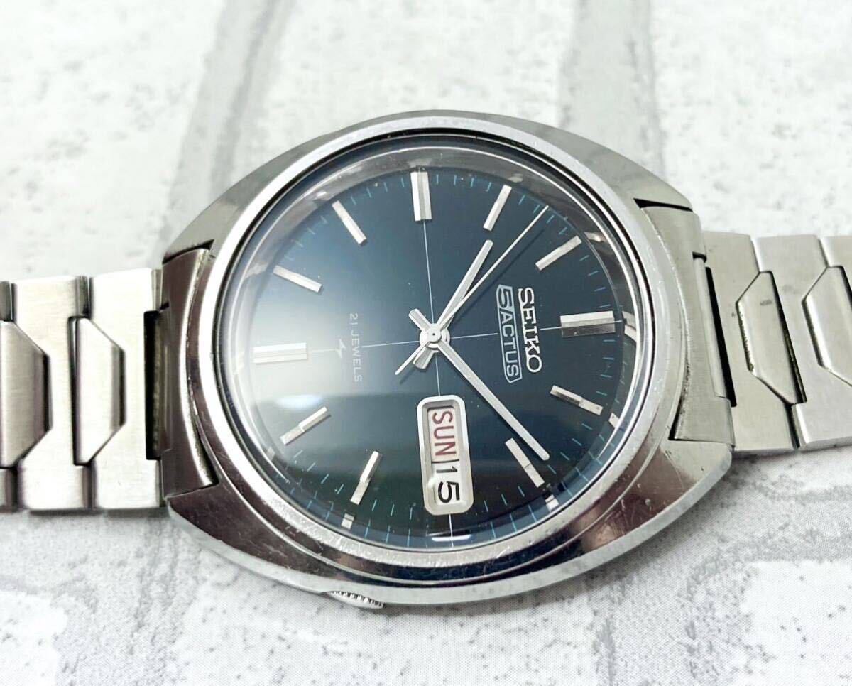 Seiko 5 Actus セイコー アクタス 自動巻き 21 Jewels 7019-7070 Dark Green Dial 　【発送無料】_画像8