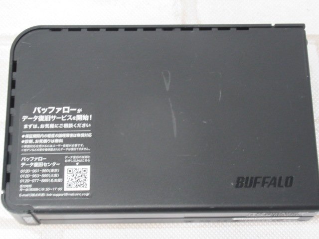 04437 Ω 新LE 0107k 保証有 BUFFALO【 HD-LX1.0U3D 】バッファロー HD-LXU3Dシリーズ 外付けHDD 1TB 動作/初期化済 AC/USBケーブル付_画像3