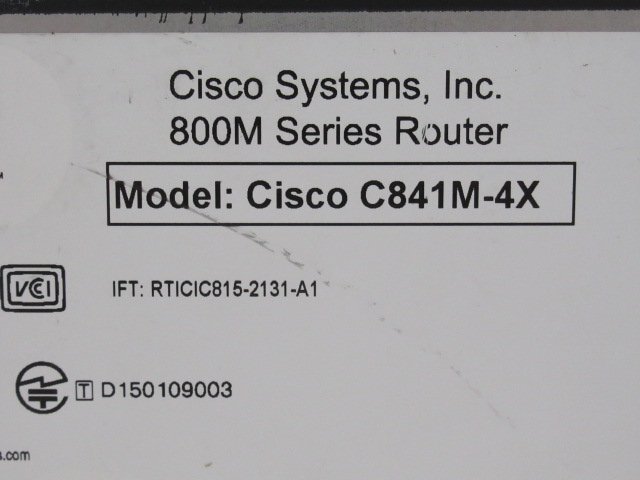 ▲Ω 新DK3 0550t 保証有 Cisco【 C841M-4X 】シスコ 800Mシリーズ ルーター　ACアダプタなし 動作確認・初期化済み 領収書発行可能_画像9