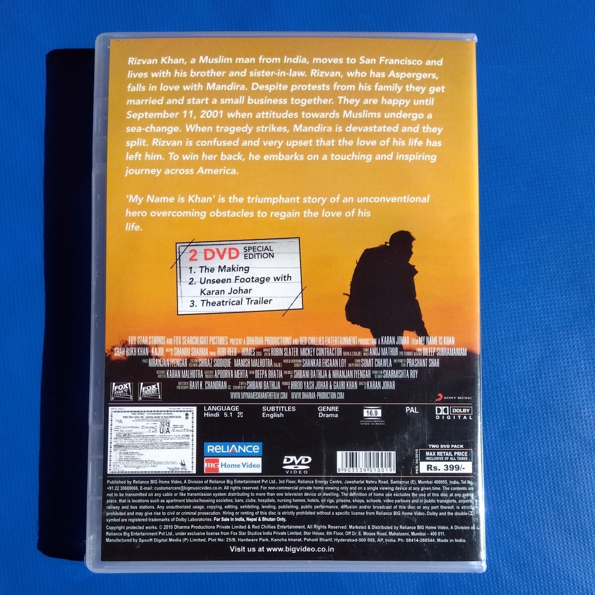 【盤面良好】マイネーム・イズ・ハーン DVD/インド 映画 ボリウッド シャー・ルク・カーン カージョル 感動 ドラマ ラブストーリー アジアの画像4