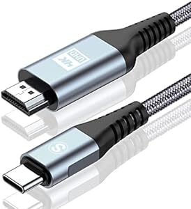 AviBrex HDMI Type-C 変換ケーブル 2M, 4K USB C HDMI 変換 Thunderbolt3対応 ナイ_画像1