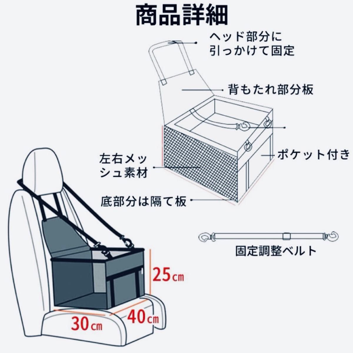 ペット用 ドライブボックス 犬 車用 折りたたみ式