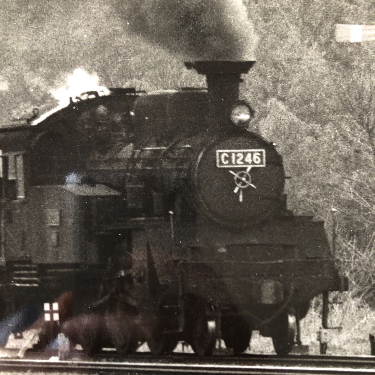 ◆ 昭和鉄道写真 白黒 当時物 大判 C1246 4枚 ◆ 汽車 鉄道 列車 趣味 風景 レトロ モノクロ SL 蒸気機関車_画像7