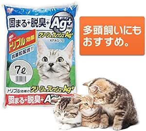  Iris o-yama cat sand clean & fresh Ag+ . smell effect 7L×2 sack ( bulk buying 