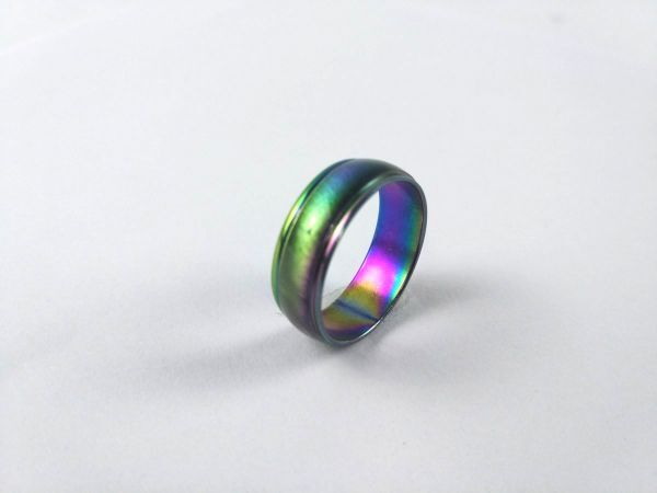  titanium color simple ring ring rainbow color stainless steel 12 number DM flight shipping 