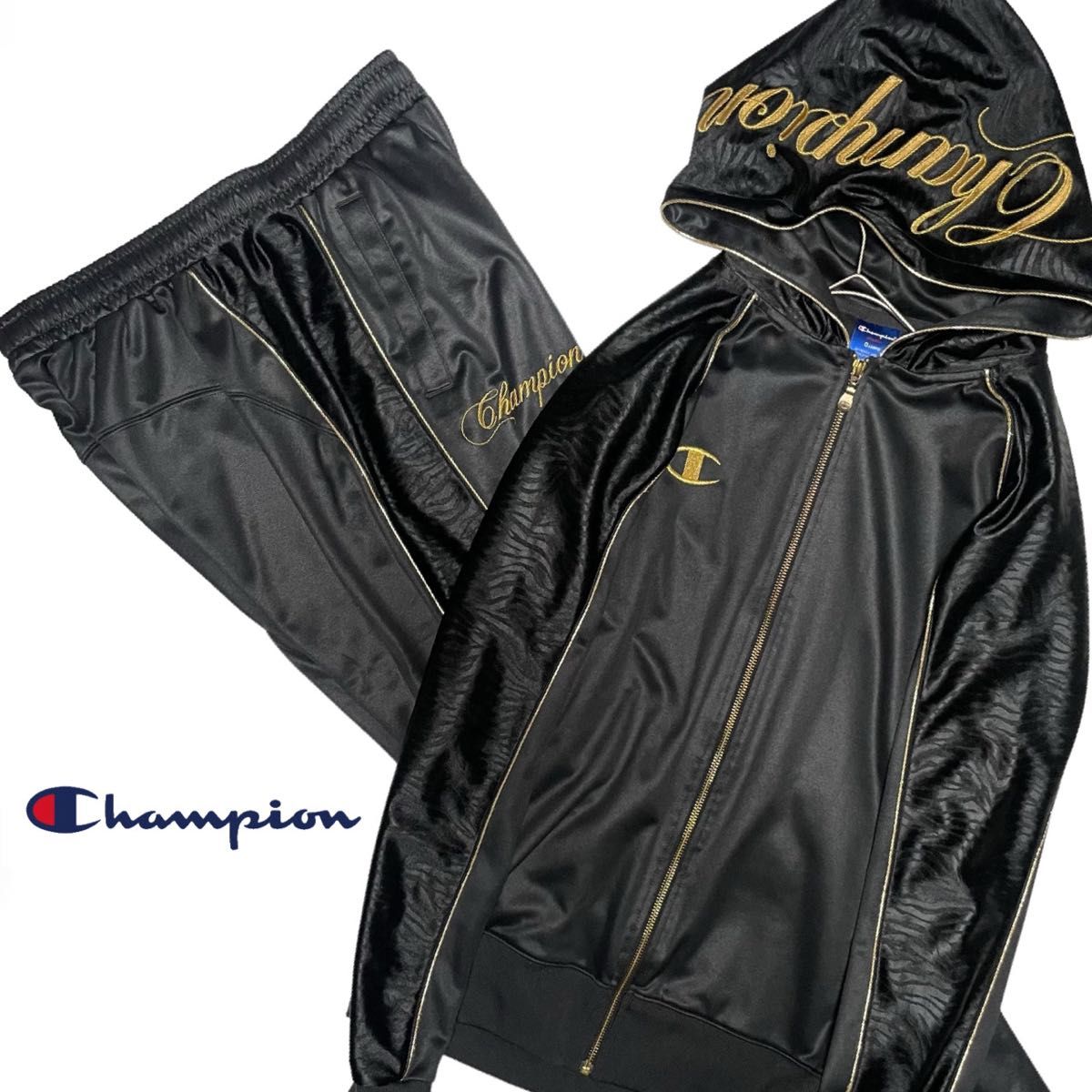 Champion チャンピオン 魔裟斗モデル ジャージ セットアップ 黒 Champion チャンピオン 魔裟斗モデル ジャージ セットアップ 黒