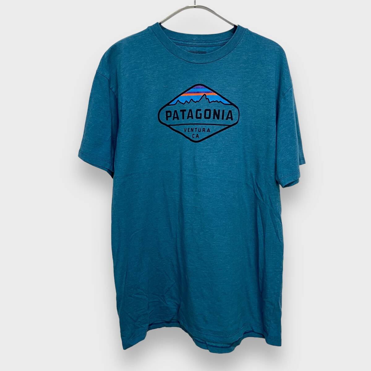 ☆送料無料☆Patagonia☆ロゴTシャツ☆ベンチュラ☆XL☆オーガニックコットン☆ブルー系☆E24M☆_画像1