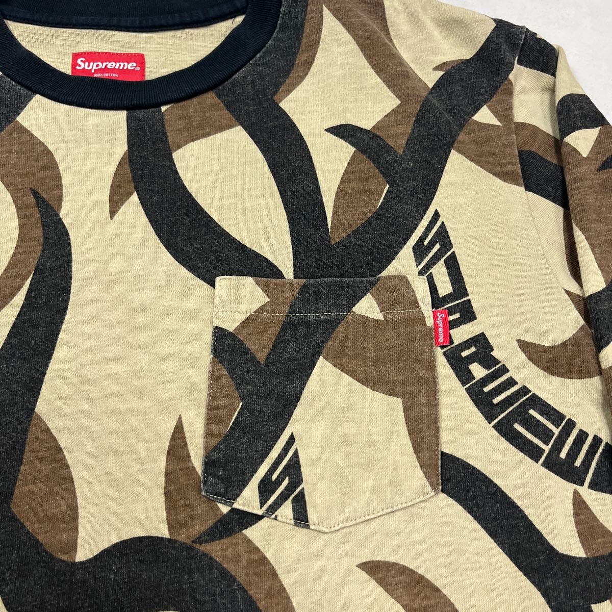 19ss supreme L/S Pocket Tee Red Tribal Camo シュプリーム トライバル ASATカモ