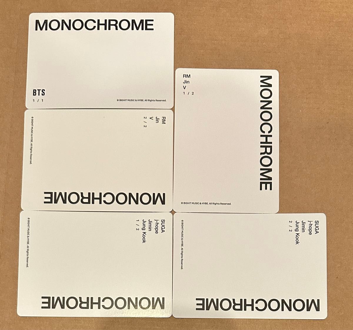 BTS ランダムトレカ　MONOCHROME モノクローム　ポップアップ　ランダム　ミニフォトカード　