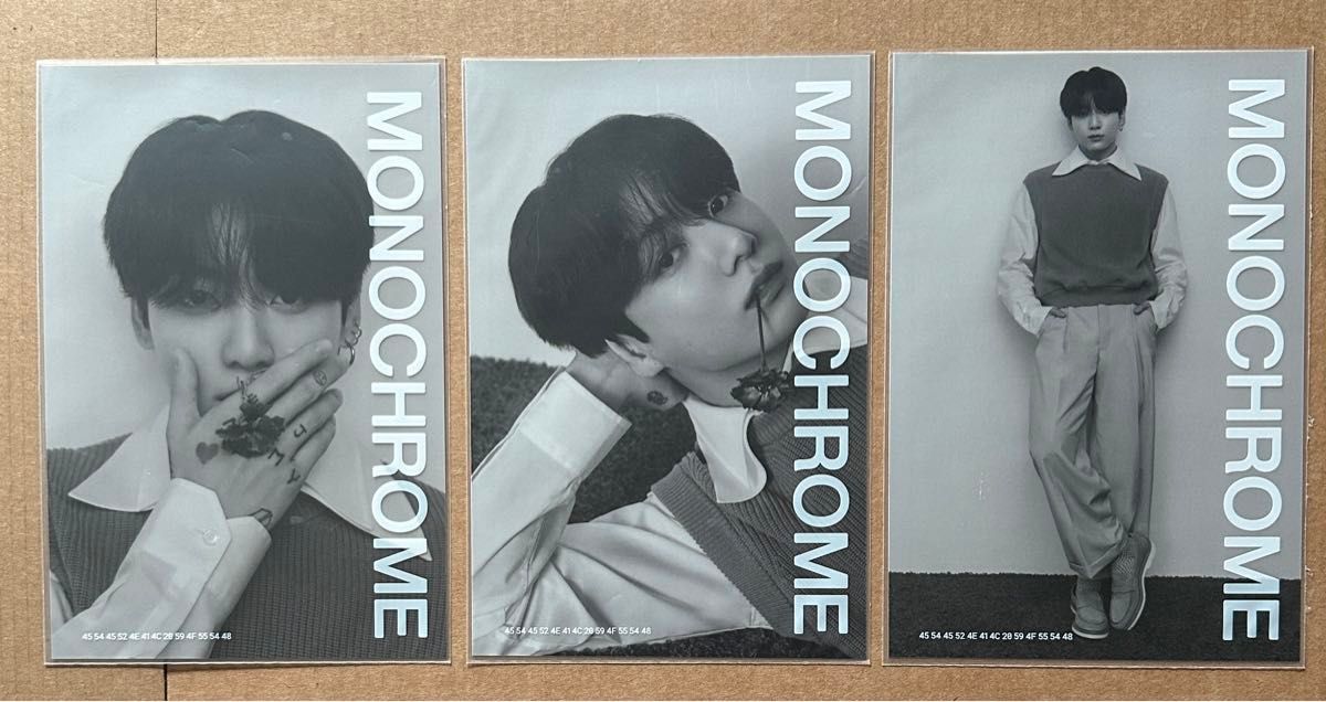 BTS POP-UP MONOCHROME IN TOKYO ジョングク　ポップアップ　モノクローム　公式　プリントフォト　全3種