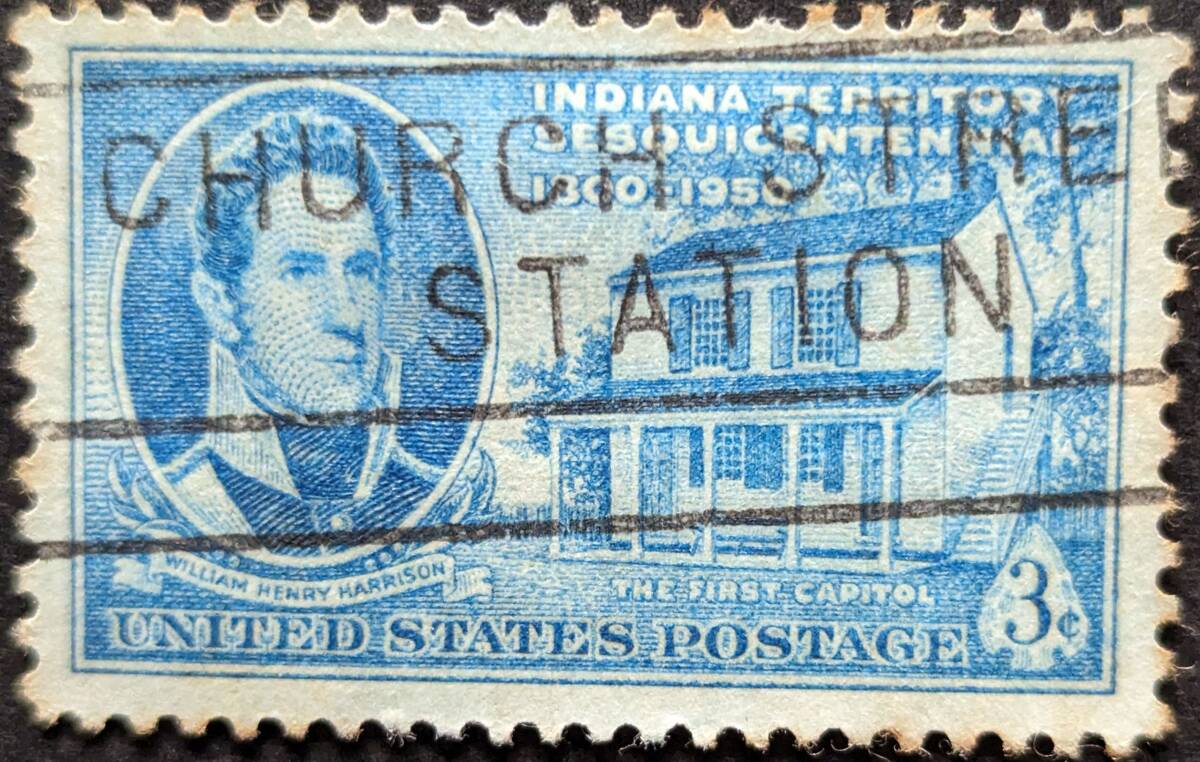 【外国切手】 アメリカ合衆国 1950年07月04日 発行 インディアナ準州創立150周年 消印付きの画像1