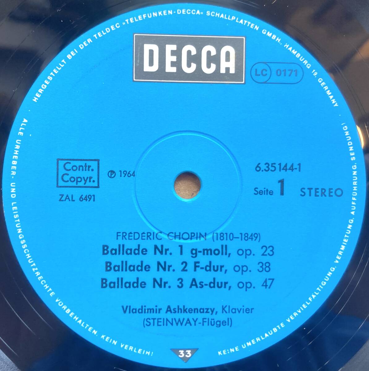 ■※経年ゆえのシミ有■Frederic Chopin, Vladimir Ashkenazy / Klavierwerke (Decca 6.35144 DX) 2LP BOX 1976 Germany EX-~EX _画像6