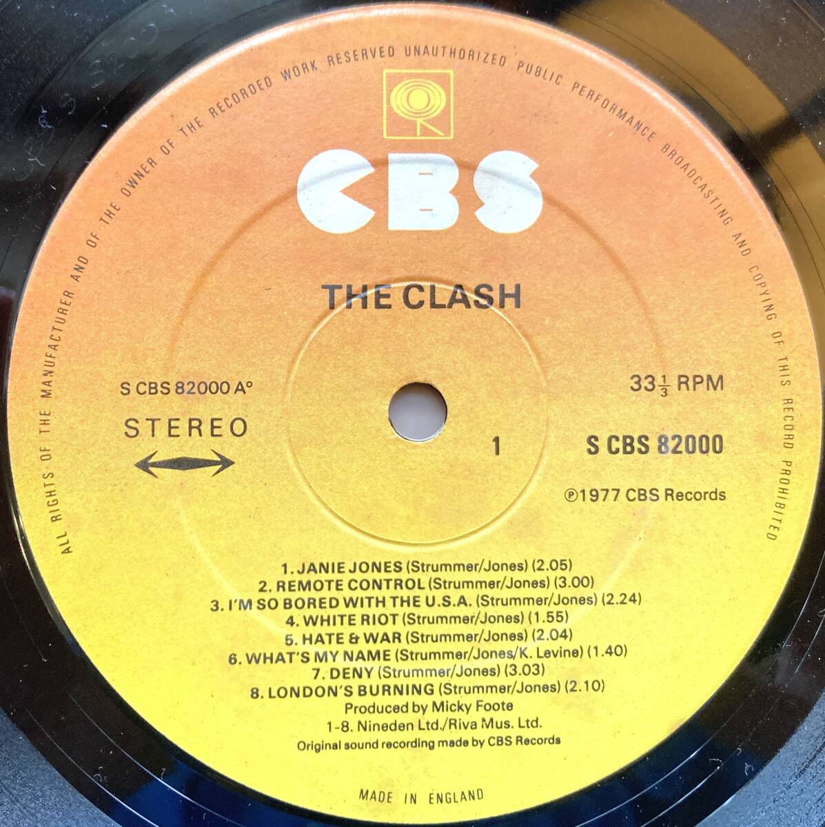 ■1st!/UK盤■The Clash / The Clash (CBS CBS 82000) UK 1977 VG++ Joe Strummer, Mick Jones, Paul Simonon クラッシュ Punk_画像3