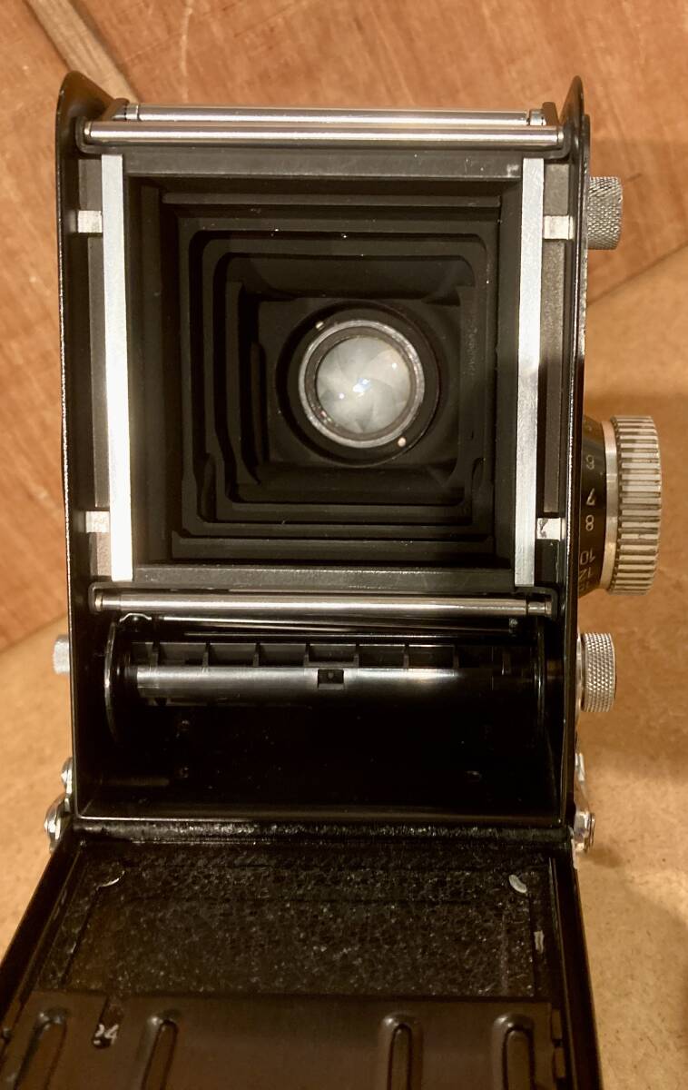 ■防湿庫保管品■ROLLEIFLEX ローライフレックス DBP DBGM Heidosmat 75mm F2.8 + Tessar 75mm F3.5 二眼 フィルム キャップ フード おまけの画像8