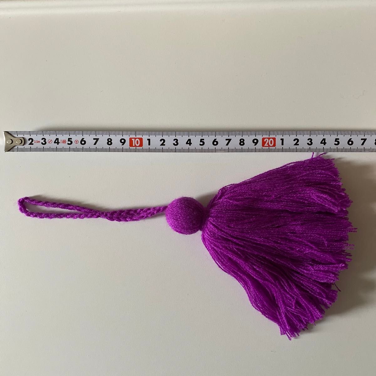 フリンジ　タッセル　素材:毛糸　紫色