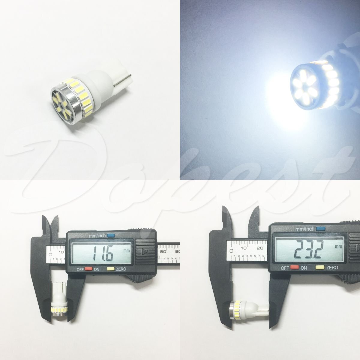 Dopest LED ポジション ランプ T10 タント LA600S/610S系 H25.10～R1.7 TANTO スモール ライト 球 ホワイト_画像3