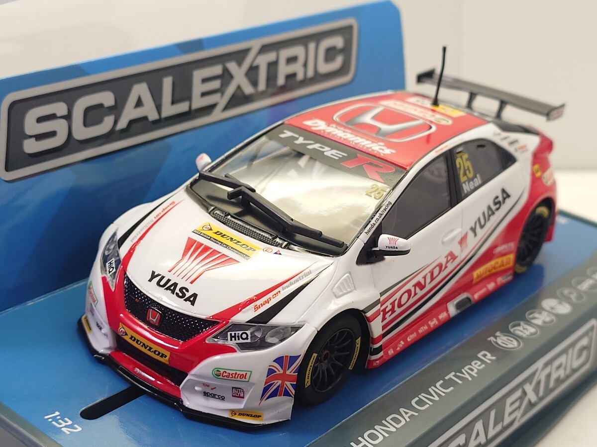 SCALEXTRIC スケーレックストリック スロットカー 1/32 BTCC ホンダ シビック タイプR ケース割れあり 64DAEH/2_画像3