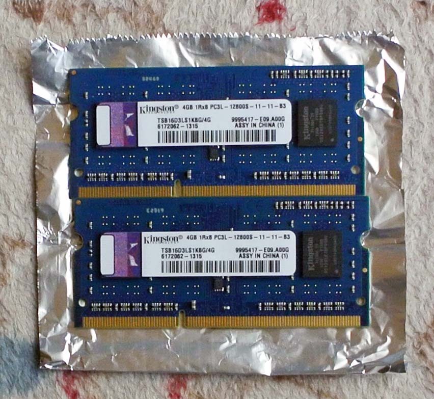 Kingston DDR3 PC3L-12800 204Pin 4G 2枚 合計8G_画像1