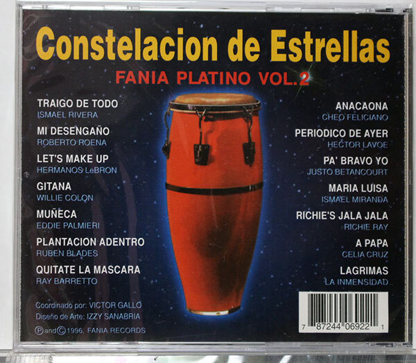 【サルサCD未開封】CONSTELACION DE ESTRRELLAS: FANIA PLATINO VOL.2★ファニア音源で編集されたサルサ・コンピ／イスマエル・リベーラ他_画像2