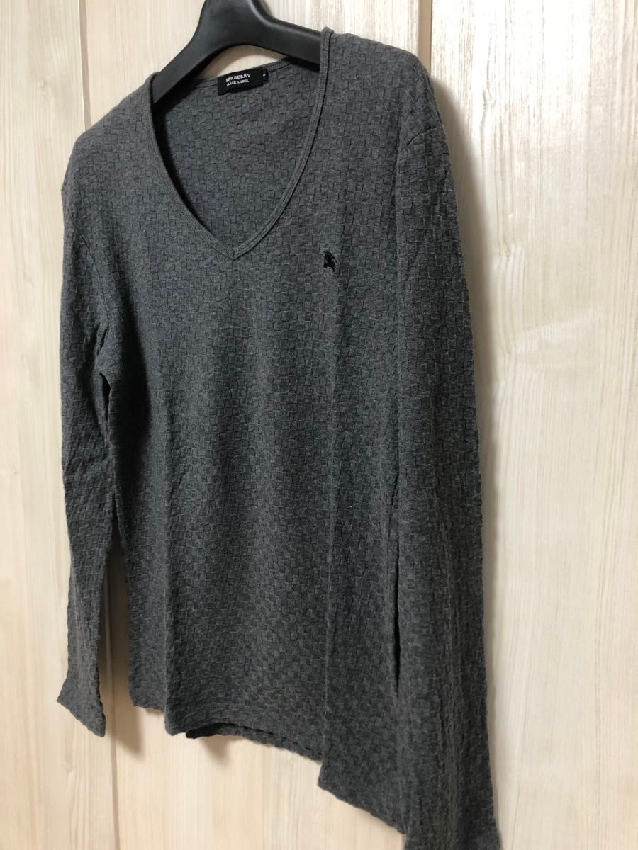 BURBERRY BLACK LABEL バーバリー ブラックレーベル ロングスリーブ Tシャツ ロンT グレー M