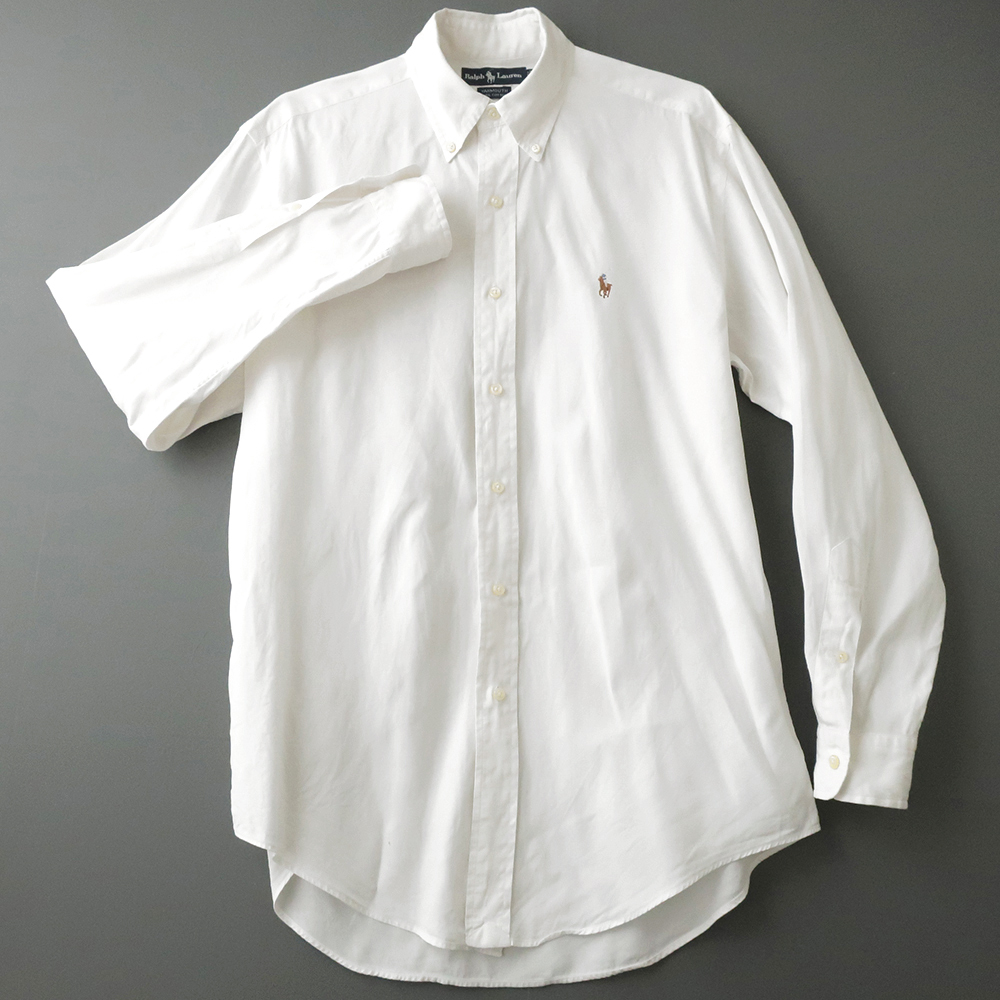 ラルフローレン オックスフォードシャツ ボタンダウン カラーポニー刺繍 ホワイト 15-33(S)の画像2