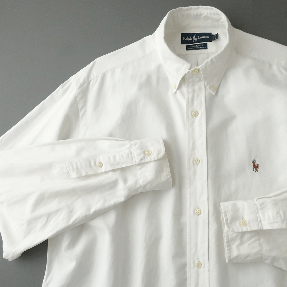 ラルフローレン オックスフォードシャツ ボタンダウン カラーポニー刺繍 ホワイト 16-1/2(XL)_画像1