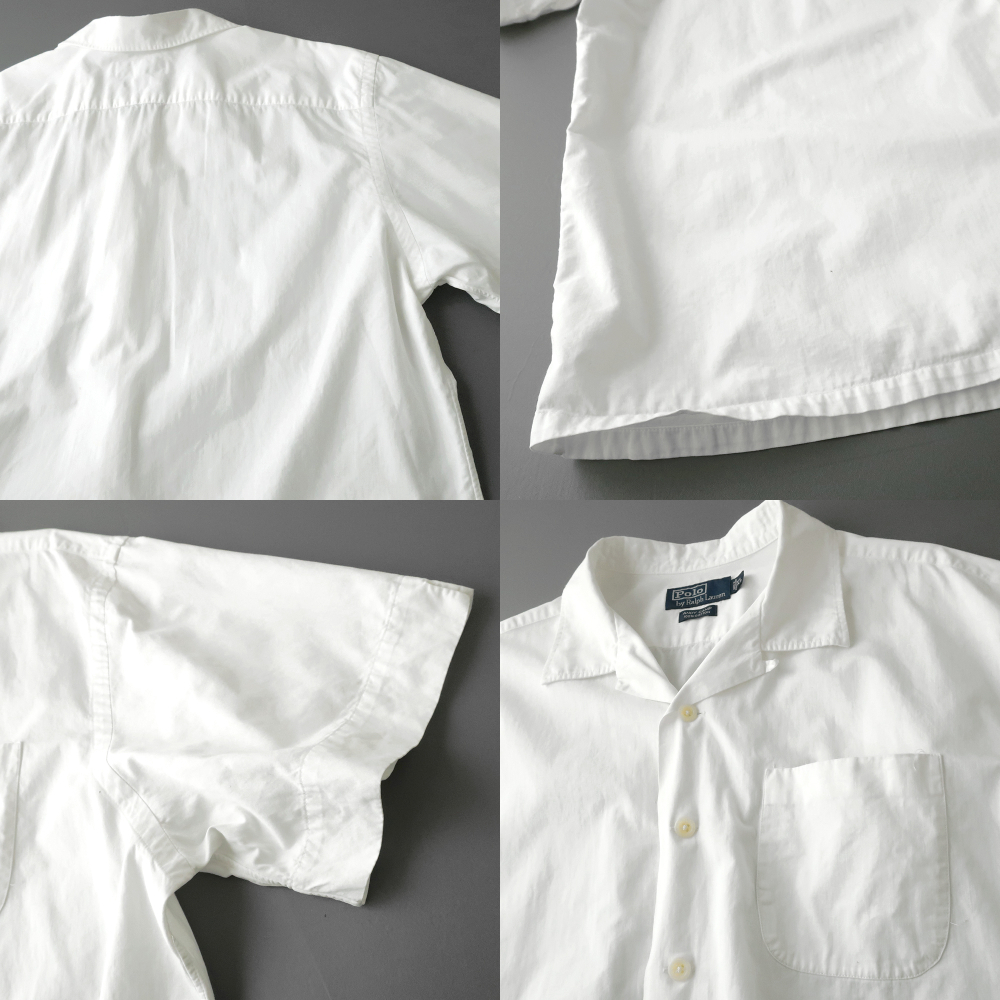 POLO RalphLauren オープンカラー ボックスシャツ ANDY CAMP 綿100％ ホワイト(XL) アンディキャンプの画像3