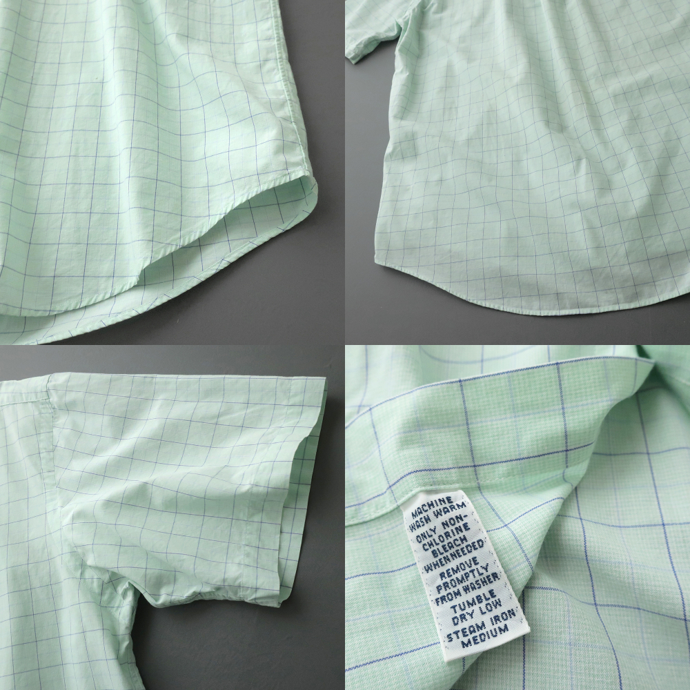 ラルフローレン サマーコットン グラフチェックシャツ ポニー刺繍 薄グリーン(XL)_画像5