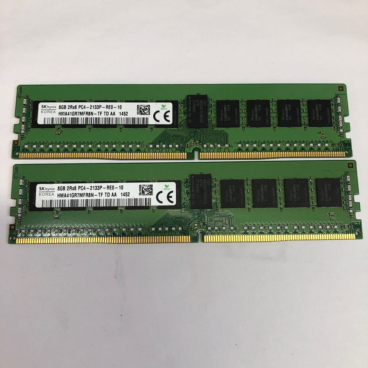中古 SKhynix 8GB 2Rx8 PC4-2133P-REO-10 HMA41GR7FR8N-TF 2枚セット 計16GB_画像1