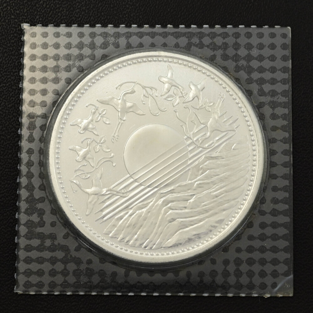1円■日本 造幣局 日本 昭和天皇御在位60年記念 1986年(昭和61年) 1万円 銀貨幣・銀貨幣・メダル/Sv1000/純銀-20g/Japan Mint ■518038の画像4