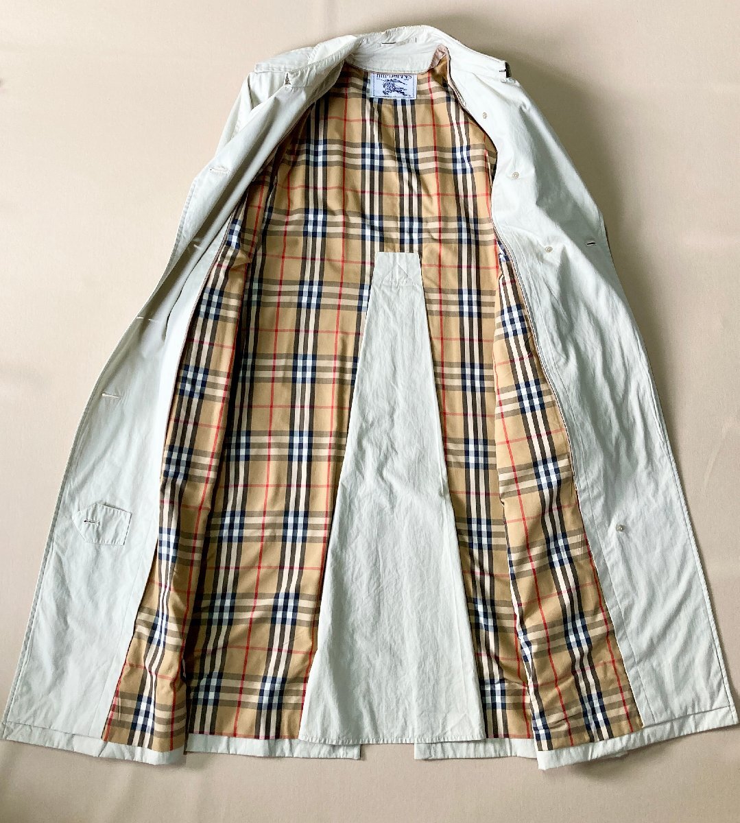 ★vintage Burberrys ヴィンテージ バーバリーズ トレンチコート ロングコート レディース サイズ 9AR ベージュ ノバチェック 1.15kg★の画像3