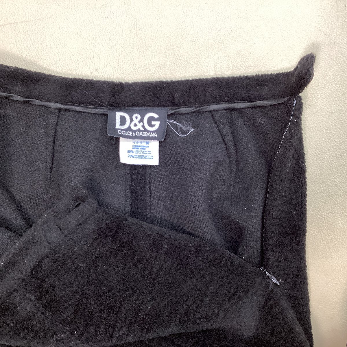 ■D&G ドルチェアンドガッバーナ セットアップ ボア ジャケット パンツ ヴィンテージ イタリア製 レディース サイズ26 40 黒/0.66kg■_画像8