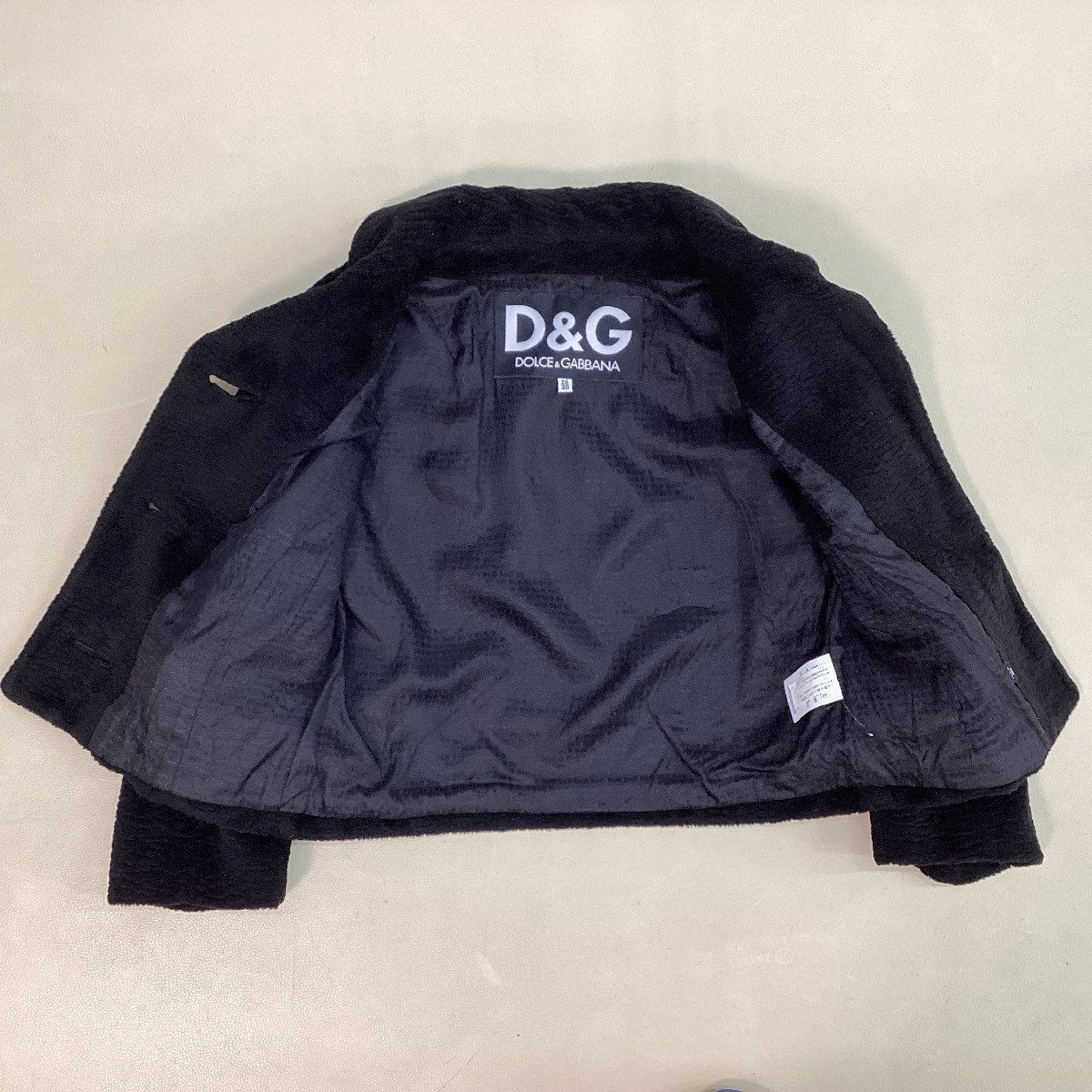 ■D&G ドルチェアンドガッバーナ セットアップ ボア ジャケット パンツ ヴィンテージ イタリア製 レディース サイズ26 40 黒/0.66kg■_画像3