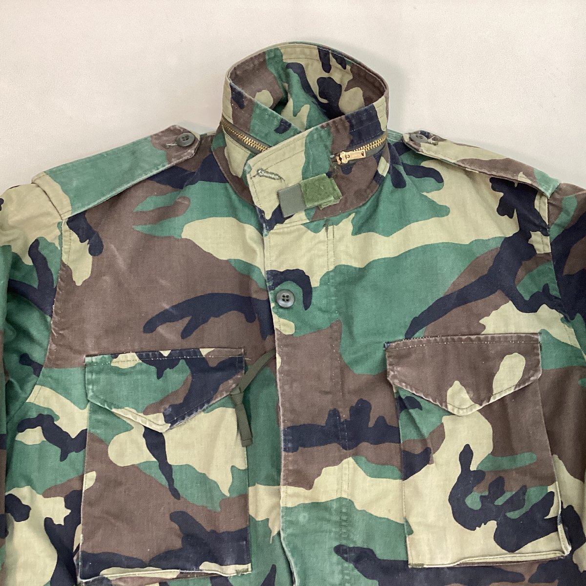 ■USA製 ALPHA INDUSTRIES アルファインダストリーズ U.S.ARMY M-65 フィールドジャケット ミリタリー ウッドランドカモ サイズL /1.56kg■_画像3