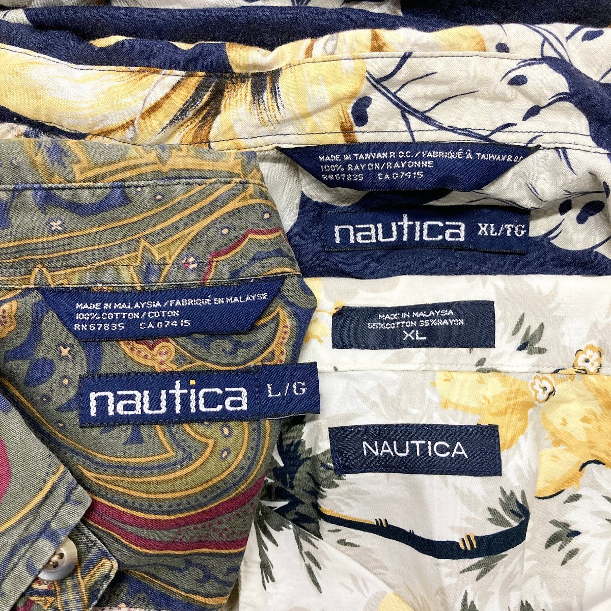 *NAUTICA Nautica 3 point set sale size MIX shirt pattern shirt botanikaru pattern peiz Lee pattern button down contains . present condition goods 0.78kg*