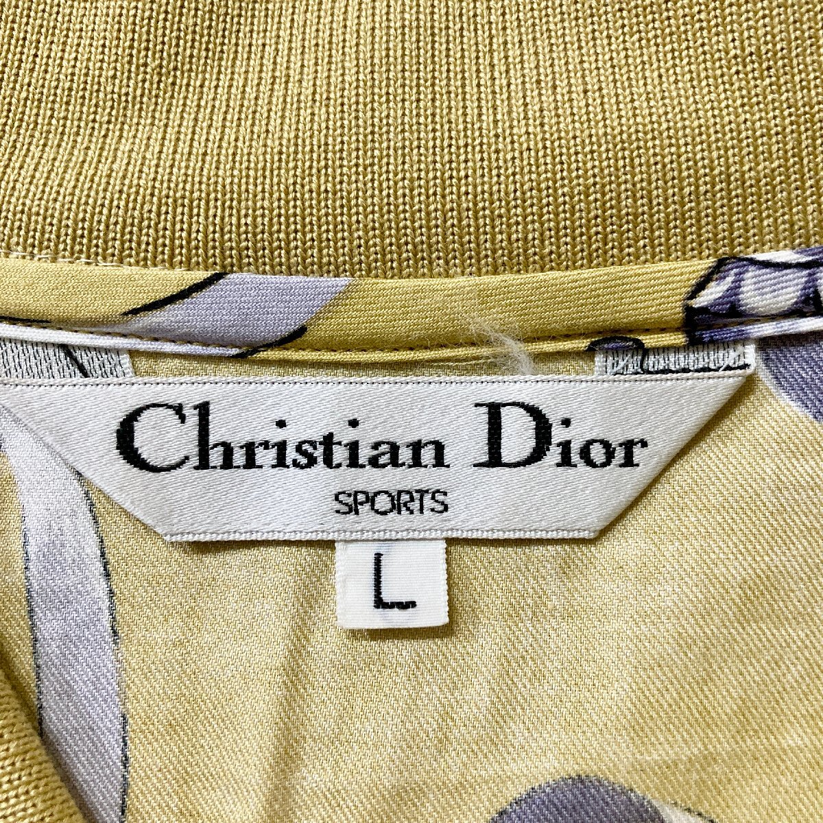 ★vintage Christian Dior SPORTS クリスチャンディオール スポーツ 長袖シャツ サイズ L イエロー系 トップス 薄手 0.2kg★の画像7
