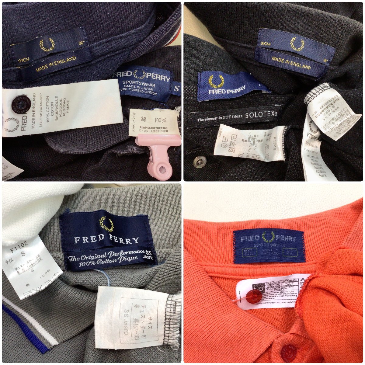 ■FRED PERRY フレッドペリー ポロシャツ 7点 まとめ売り サイズMIX UK製含む ゴルフウエア 中古卸 /1.68kg■の画像9