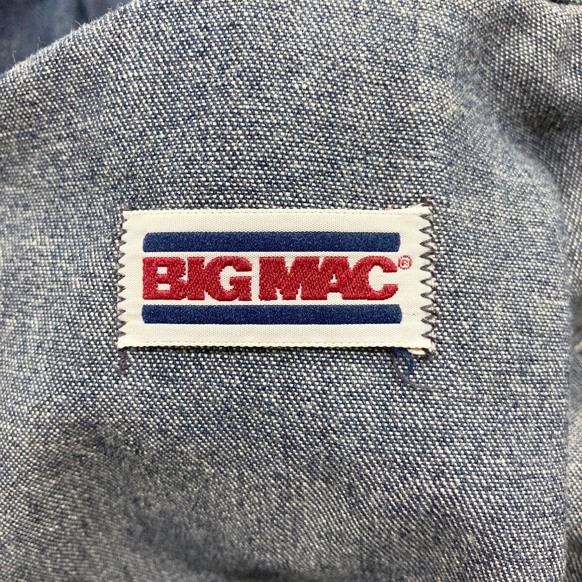 ●80s ヴィンテージ BIG MAC ビッグマック ジャケット カバーオール 長袖 デニム フラップポケット ブルー系 インディゴ メンズ 0.78kg●_画像5