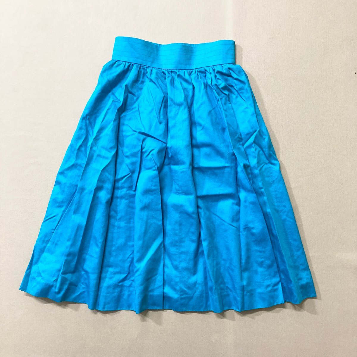 *vintage YVES SAINT LAURENT Yves Saint-Laurent skirt size M blue group bottoms flair lady's Vintage spring summer 0.25kg*