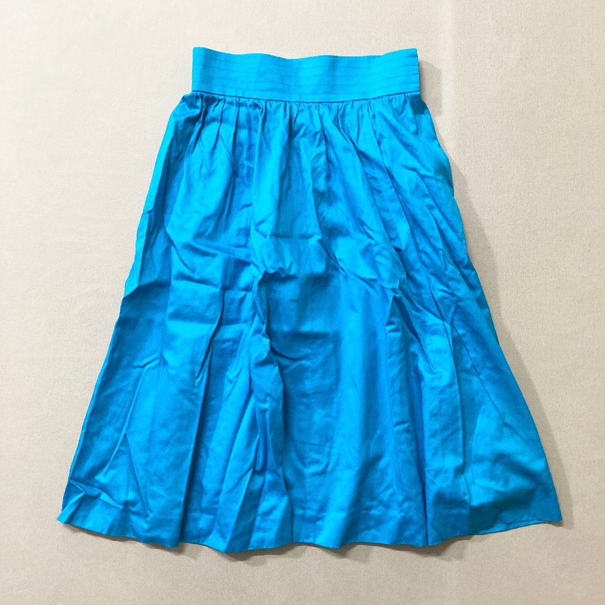 *vintage YVES SAINT LAURENT Yves Saint-Laurent skirt size M blue group bottoms flair lady's Vintage spring summer 0.25kg*