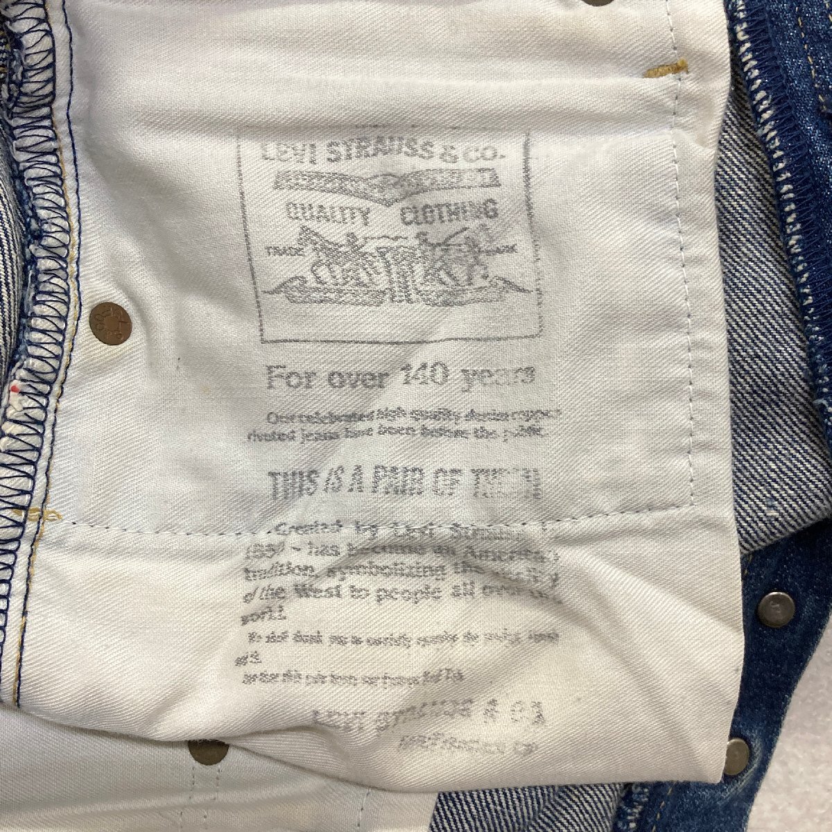 ●Levi's リーバイス デニム ジーンズ パンツ 503B 刻印J22 赤耳 ボタンフライ 革パッチ ビッグE 復刻 ブルー系 W31/L34 メンズ 0.8kg●_画像7