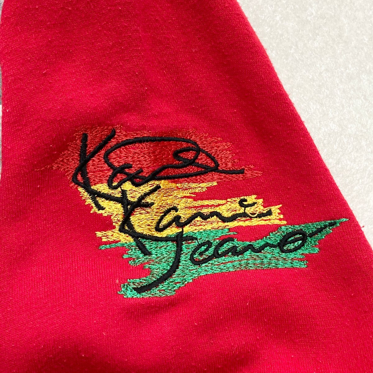 ●KARL KANI カールカナイ ジャケット ブルゾン 上着 ロゴ 刺繍 ジップアップ コットン 綿 グレー系 マルチカラー メンズ 0.51kg●_画像5
