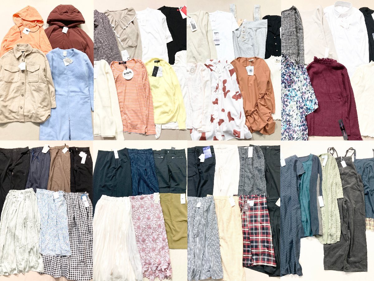 ★未使用 タグ付き レディース 53点 まとめ UNIQLO GU GRL LOWRYS FARM RNA トップス スカート ワンピース 等 サイズMIX 卸 現状品 18kg★の画像1