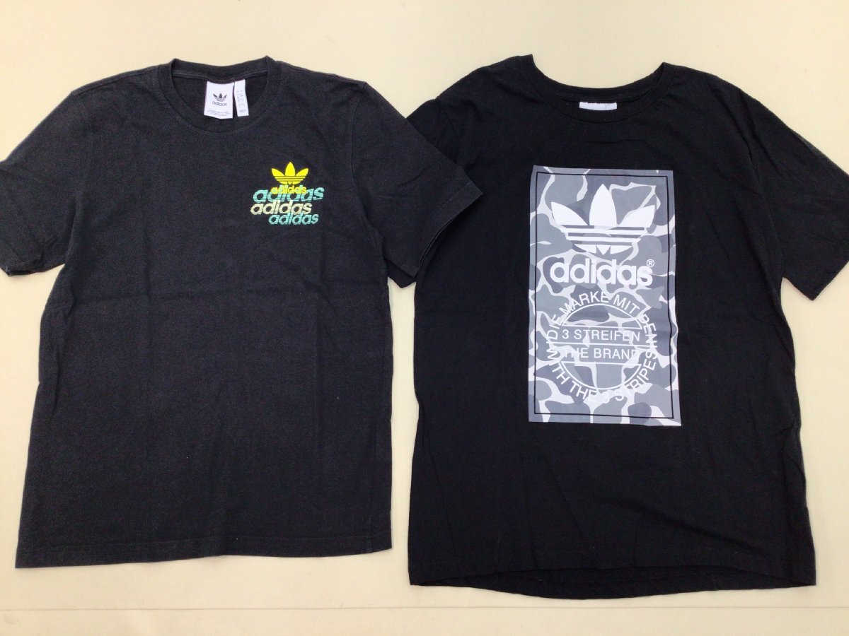 ■NIKE/adidas 黒Tシャツ 15点 まとめ売り メンズ・レディースMIX 中古卸 スポーツ プリント スウオッシュ トレフォイル /2.38kg■_画像8