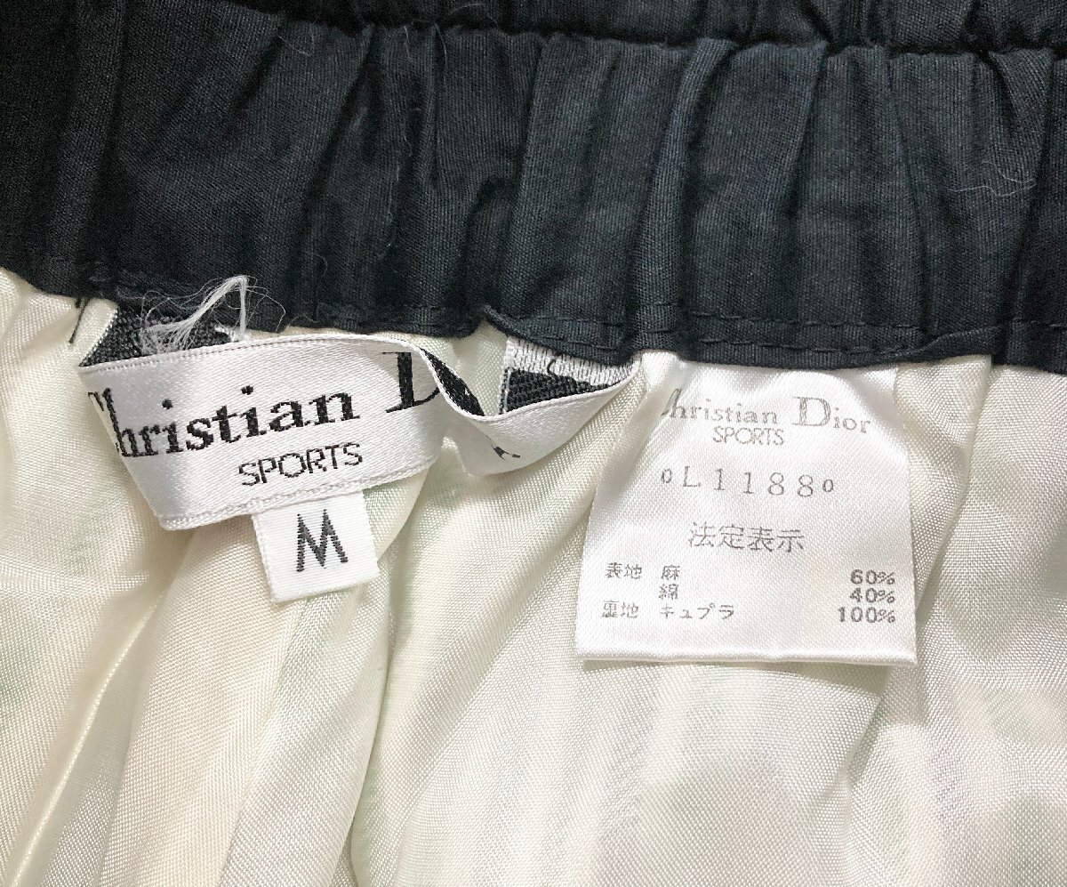 *Vintage Christian Dior SPORTS Christian Dior юбка-брюки брюки полоса лен . размер M низ женский 0.4kg*